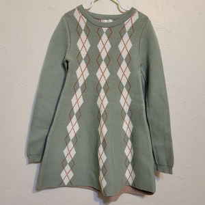 Max Studio Kids Argyle Long Sleeve Sweater Dress